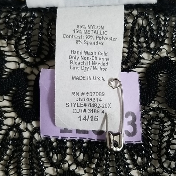 Studio 1940 Black Lace and Tricot Top - Picture 8 of 8